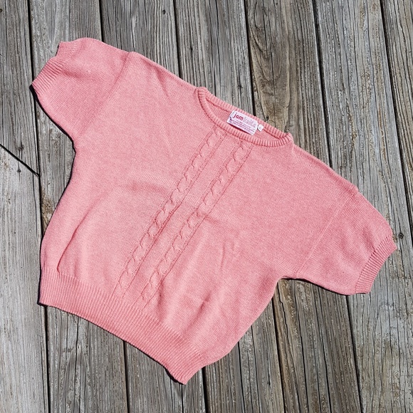 ❌SOLD❌ 80s Jam Knits Pink Crop Top Style Sweater